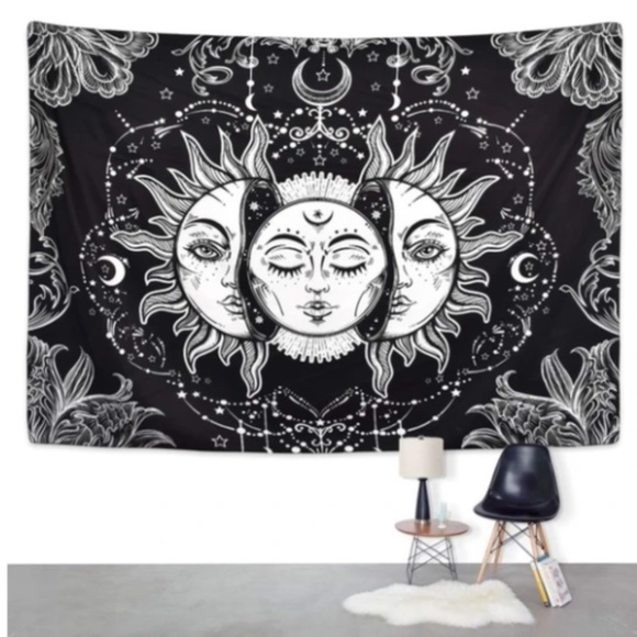 🌸 BOHEMIAN MOON SUN TAPESTRY MANDALA BACKGROUND DROP BOHO WALL HANG MOOD HOME - Picture 3 of 5